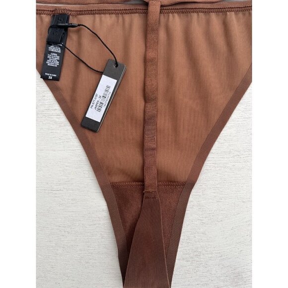 Skims Naked Collection String Thong Jasper Brown 3X Plus NEW T-string G-string - Picture 2 of 7